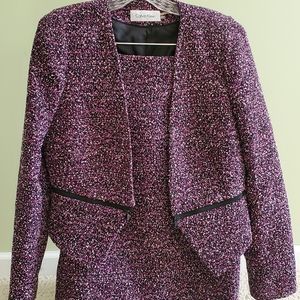 Calvin Klein 2pc skirt & jacket purple and black